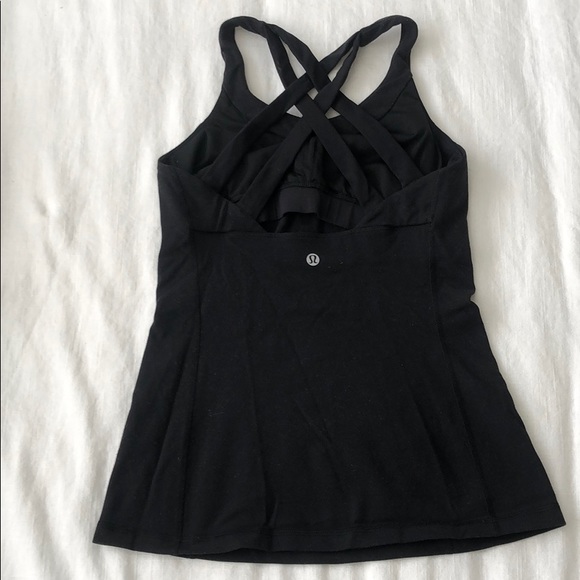 Lululemon Black Criss Cross strap Tank-Size 4 - Picture 2 of 6